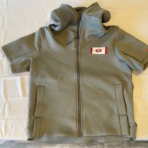 49ers Nike Sideline Short Sleeve Full Zip Hoodie